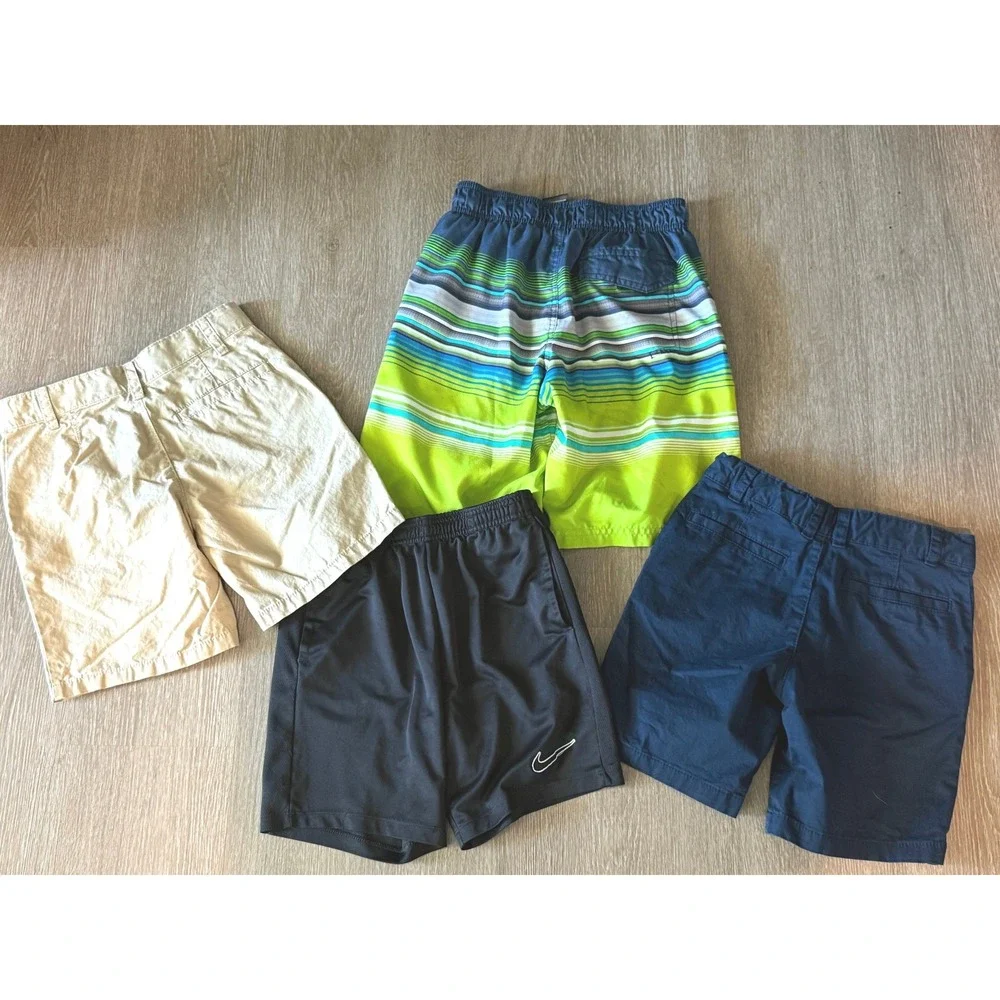 Boys Shorts Lot Nike Cat Jack ZeroXposur 8-12 Black Navy Khaki Swim Summer Play